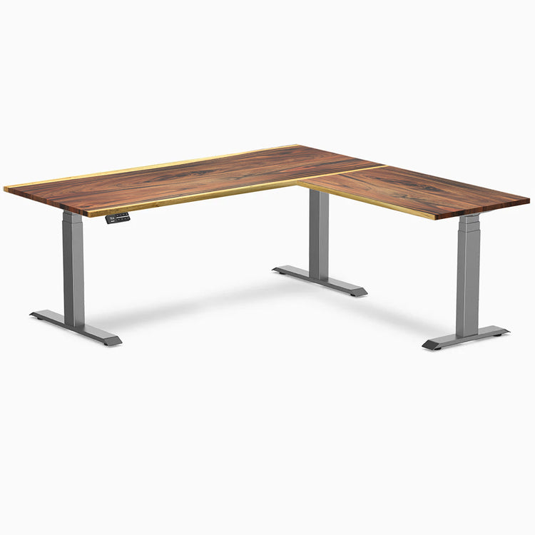 Desky Hardwood L-Shape Sit Stand Desk-Desky Canada