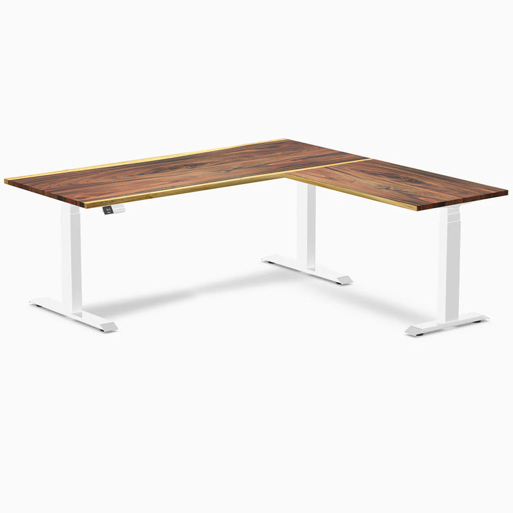 Desky Hardwood L-Shape Sit Stand Desk-Desky Canada