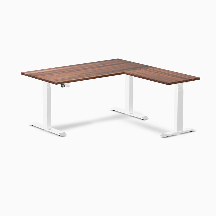 Dual standing desk hardwood desk - walnut - white 60"