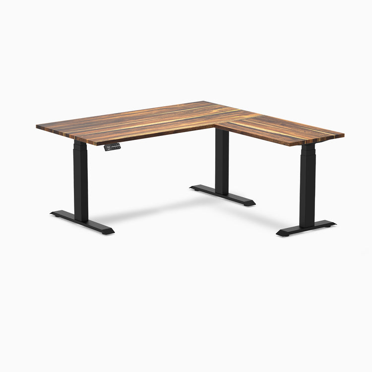 Dual standing desk hardwood desk - pheasantwood- space grey 60"