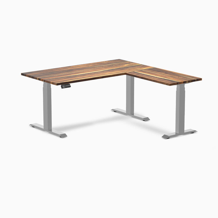 Dual standing desk hardwood desk - pheasantwood- grey 60"