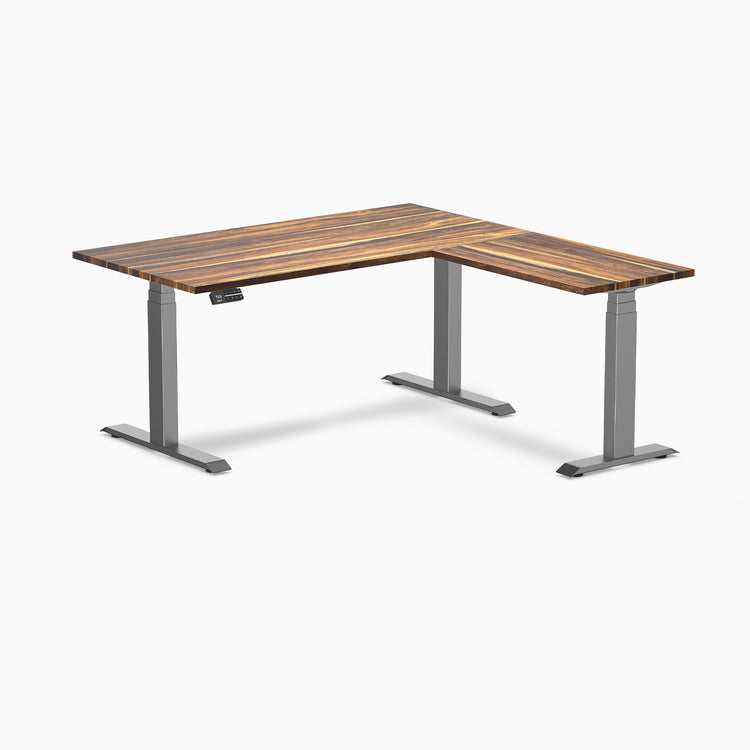 Dual standing desk hardwood desk - Pheasantwood - space grey 60"