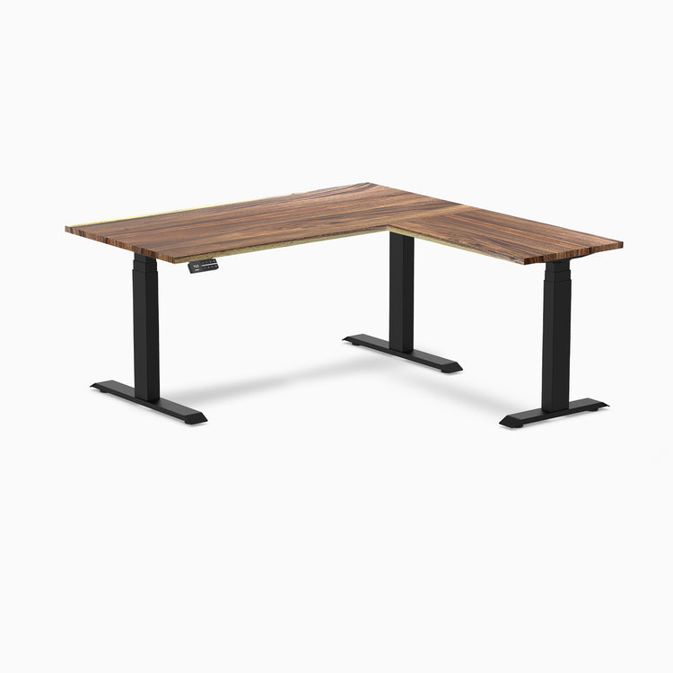 Desky Hardwood L-Shape Sit Stand Desk-Desky Canada