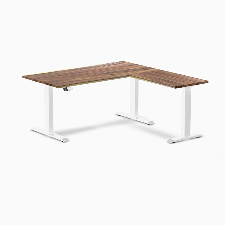 Desky Hardwood L-Shape Sit Stand Desk-Desky Canada
