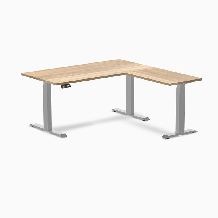 Dual standing desk hardwood desk - white ash - space grey 60"
