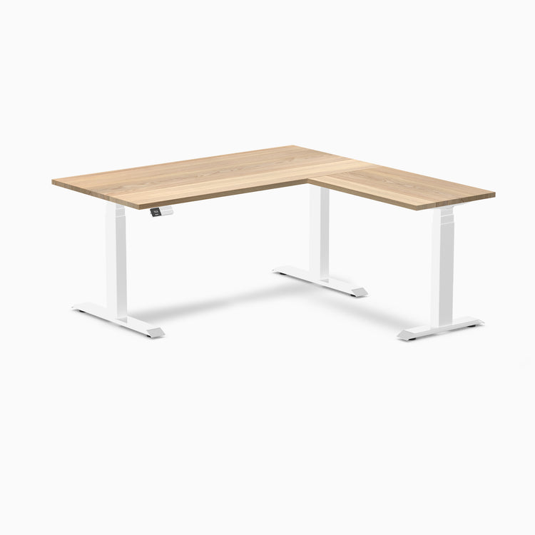 Dual standing desk hardwood desk - white ash - white 60"