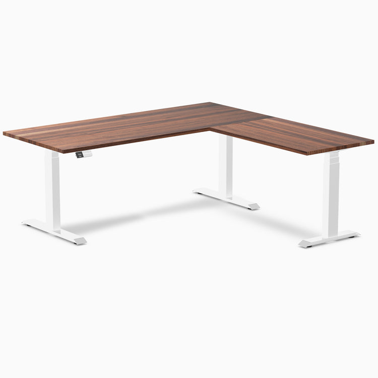 Dual standing desk hardwood desk - walnut - white 60"