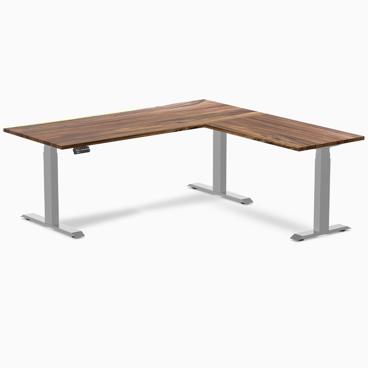 Desky Hardwood L-Shape Sit Stand Desk-Desky Canada