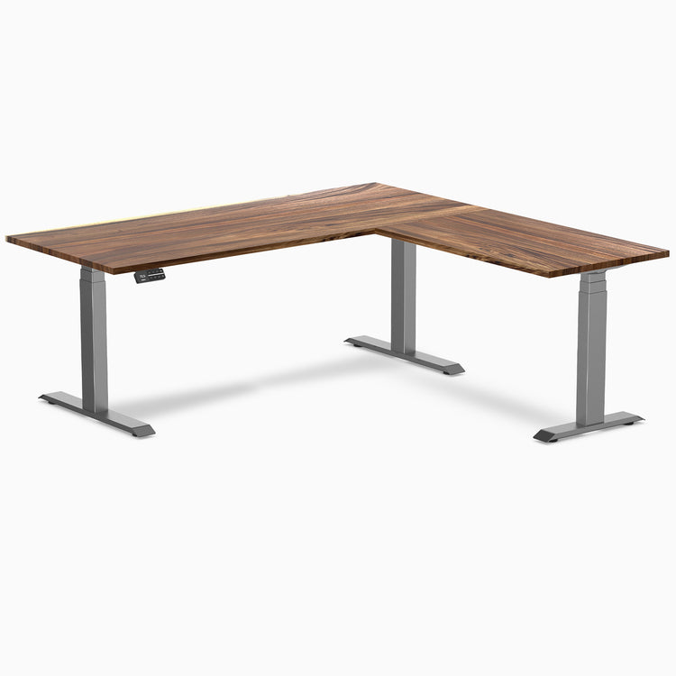 Desky Hardwood L-Shape Sit Stand Desk-Desky Canada