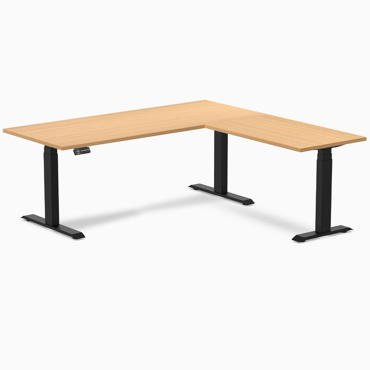 Desky L-Shape Curved Laminate Sit Stand Desk