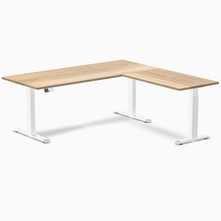 Dual standing desk hardwood desk - white ash - white 72"