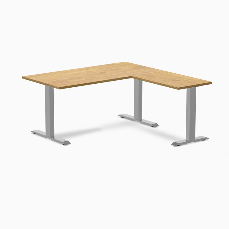 Zero rubberwood l-shape desk - Light Oak - grey - 60"