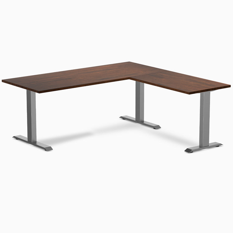 Rubberwood red walnut l-shape fixed 72" - space grey