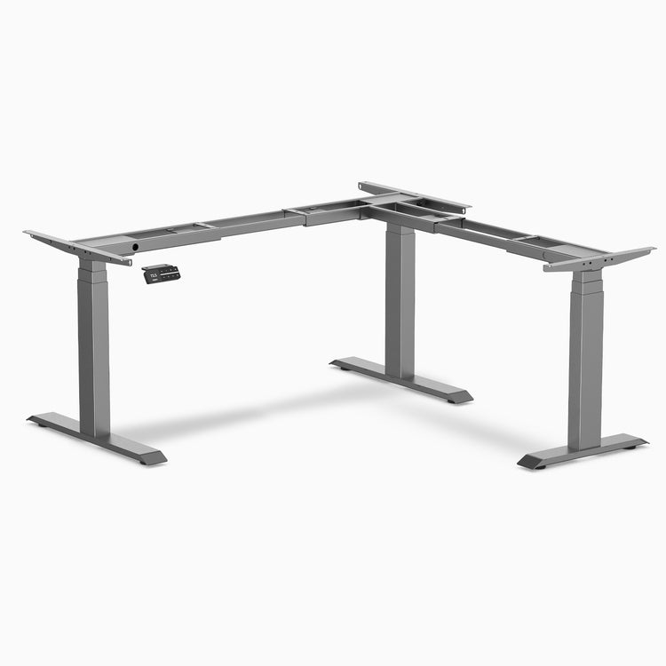 L-shape standing desk frame in space grey