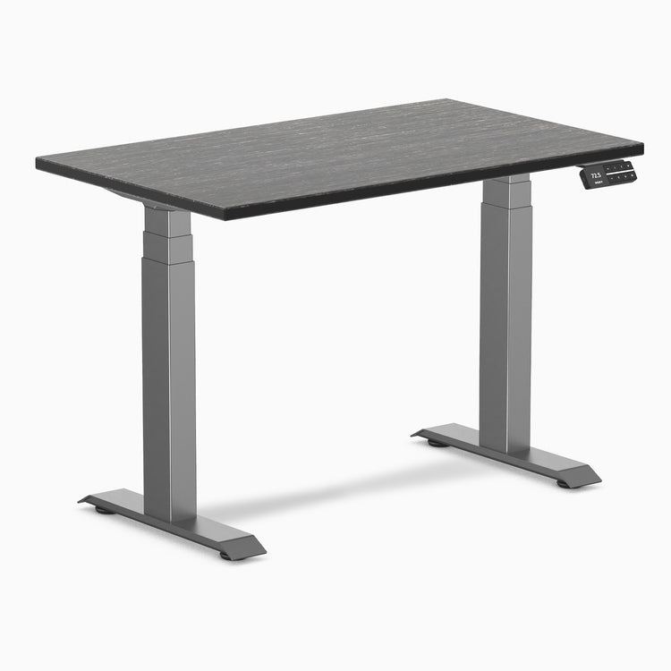 Dual mini bamboo standing desk - Dark Bamboo - space grey 40"