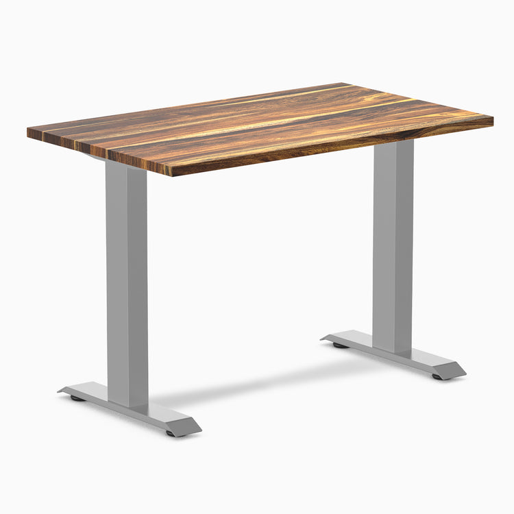 Fixed mini hardwood desk - Pheasantwood - grey 40"
