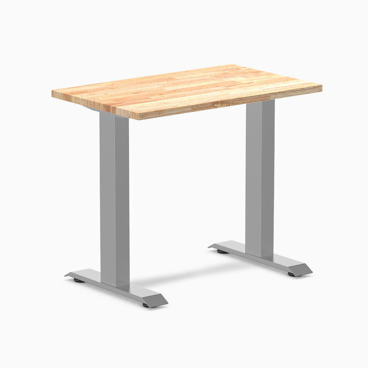 Fixed mini rubberwood desk - Natural - grey 32"