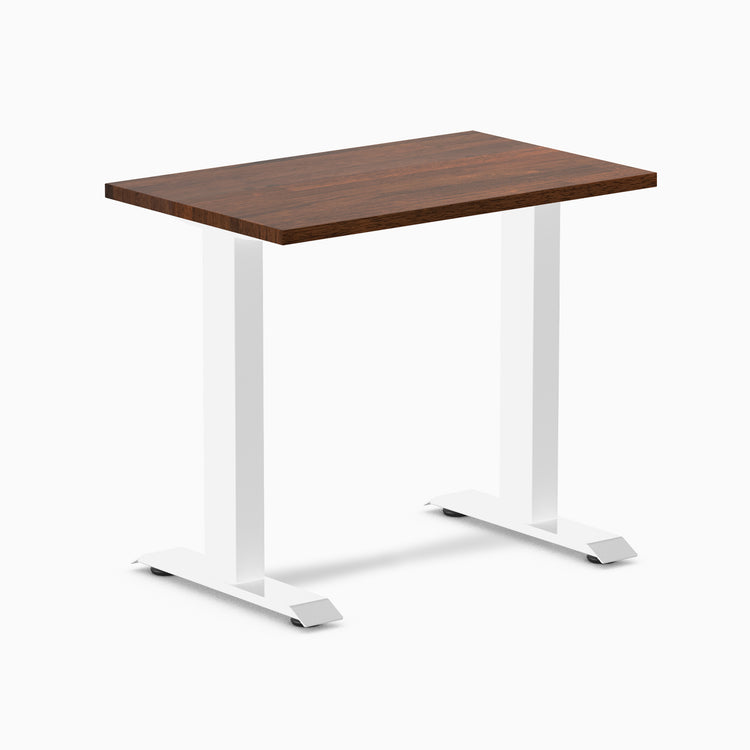 Fixed mini rubberwood desk - Red Walnut - white 32"