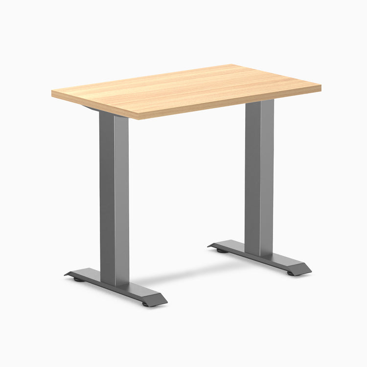 Fixed mini melamine desk - sublime teak laminate - space grey 32"