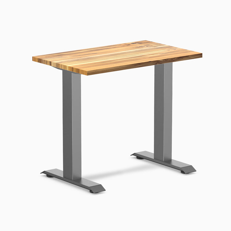 Fixed mini hardwood desk - Teak  - space grey 32"