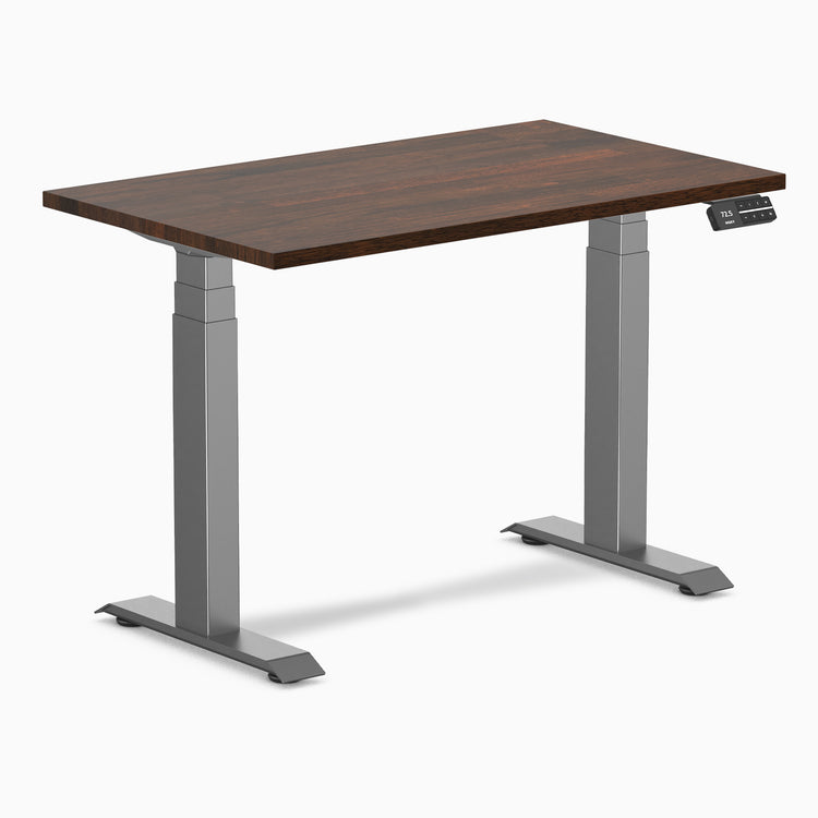 Dual mini rubberwood standing desk - Dark walnut - space grey 40"
