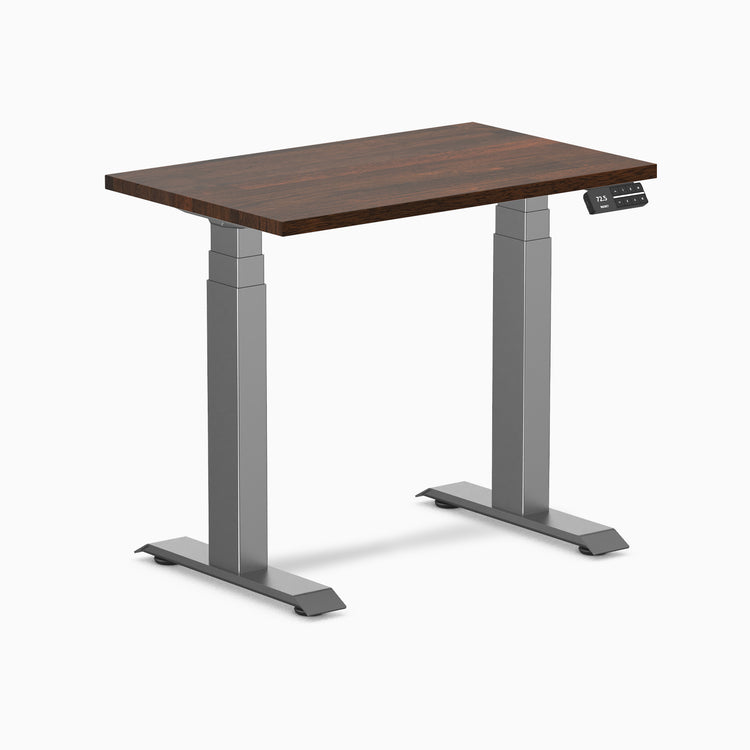 Dual mini rubberwood standing desk - Dark walnut - space grey 32"