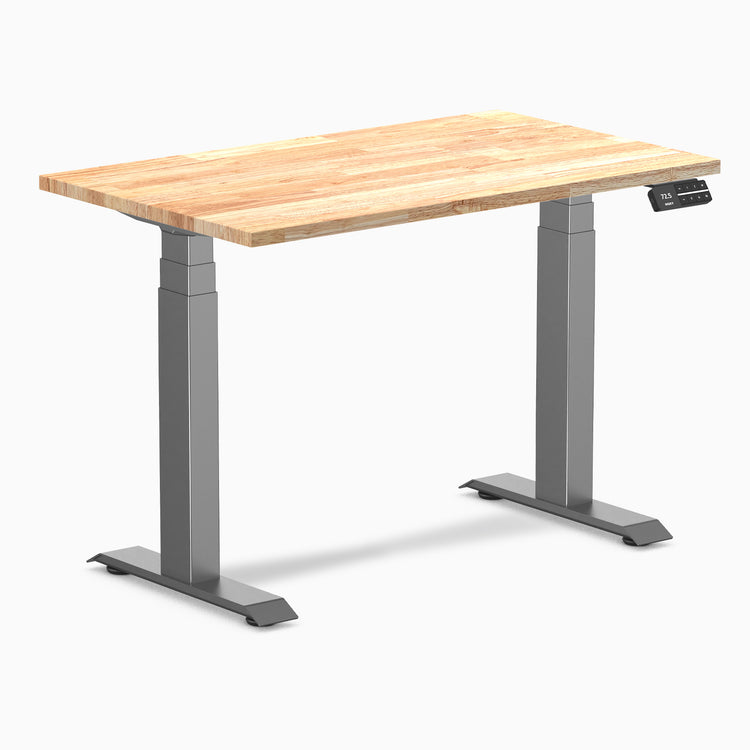 Dual mini rubberwood standing desk - Natural - space grey 40"