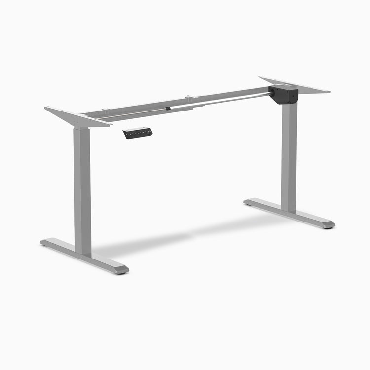 Single sit stand frame desk in grey
