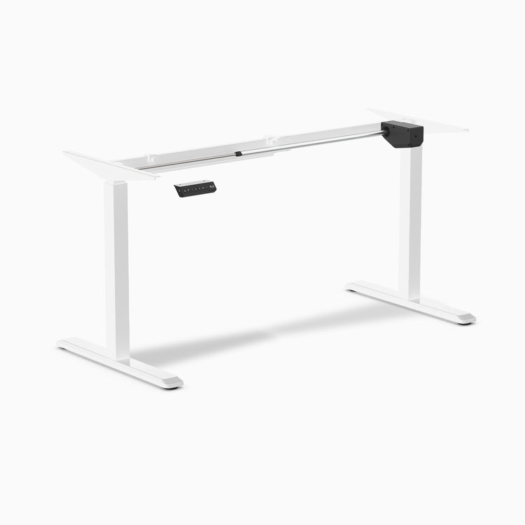 Desky single sit stand motor standing desk frame in white
