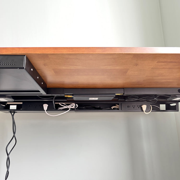 Desky Integrated Cable & Power Channel-None-Matte Black - Desky Canada