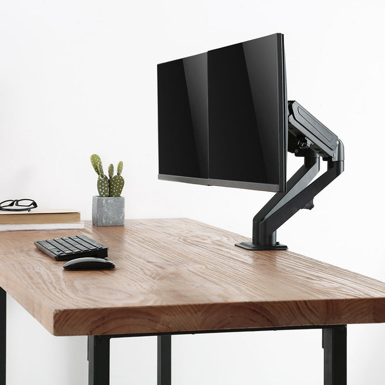 economical black dual monitor arm