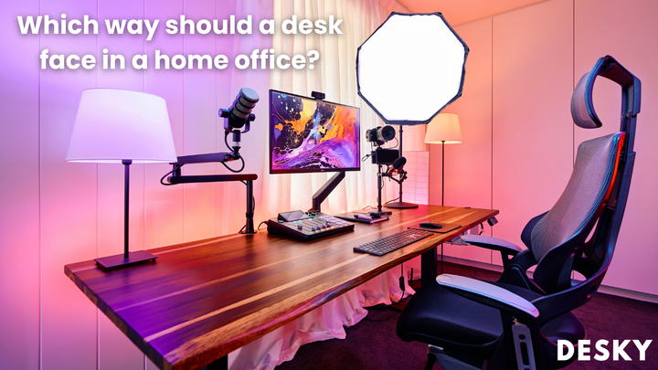 Which way should a desk face in a home office?