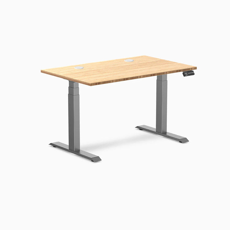 Bureau Assis-Debout Double en Bambou Desky