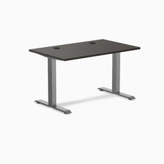 Desky Zero Laminate Office Desk, Burnished Wood desktop, Space Grey frame