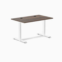 Desky Zero Laminate Office Desk, Jarrah Legno desktop, White frame
