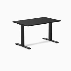 Desky Zero Laminate Office Desk, Black desktop, Matte Black frame