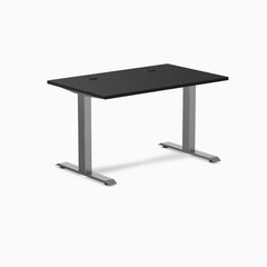 Desky Zero Laminate Office Desk, Black desktop, Space Grey frame