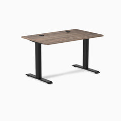 Desky Zero Laminate Office Desk, Natural Walnut desktop, Matte Black frame