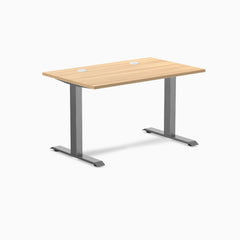 Desky Zero Laminate Office Desk, Sublime Teak desktop, Space Grey frame