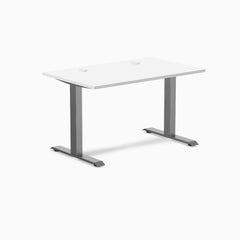 Desky Zero Laminate Office Desk, White desktop, Space Grey frame