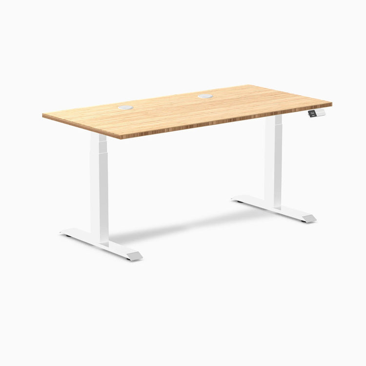 Bureau Assis-Debout Double en Bambou Desky