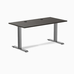 Desky Zero Laminate Office Desk, Burnished Wood desktop, Space Grey frame
