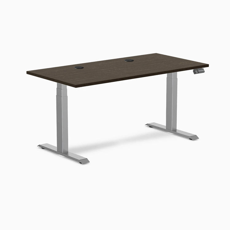 Bureau Assis-Debout Double en Bambou Desky