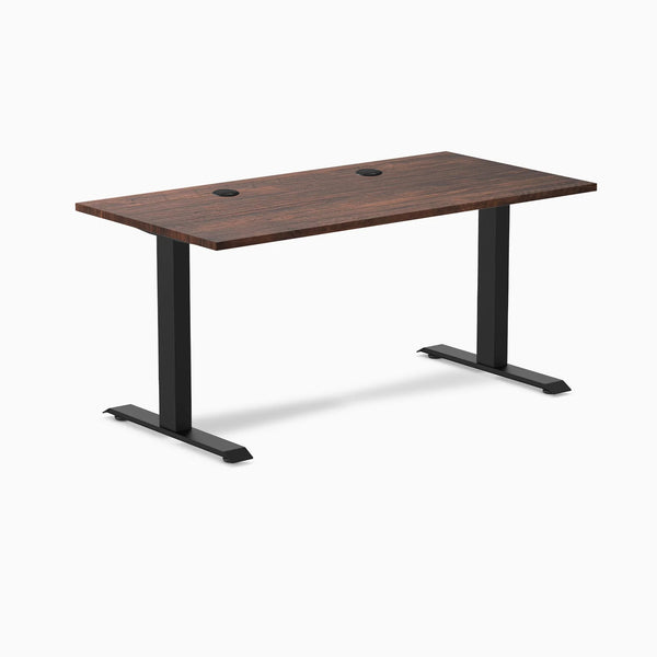 Desky Zero Softwood Office Desk, American Rustic Pine desktop, Matte Black frame