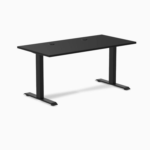Desky Zero Laminate Office Desk, Black desktop, Matte Black frame
