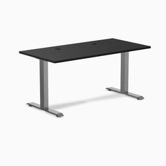 Desky Zero Laminate Office Desk, Black desktop, Space Grey frame