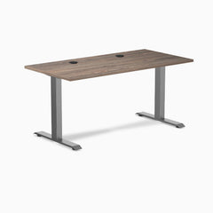 Desky Zero Laminate Office Desk, Natural Walnut desktop, Space Grey frame