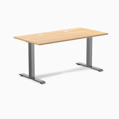 Desky Zero Laminate Office Desk, Sublime Teak desktop, Space Grey frame