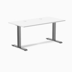 Desky Zero Laminate Office Desk, White desktop, Space Grey frame