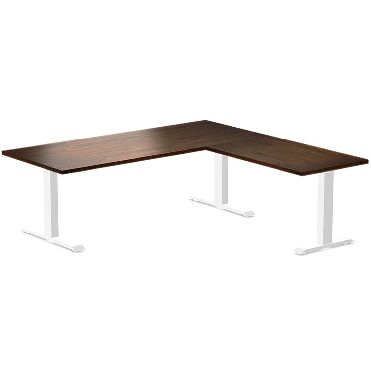 Desky Zero Rubberwood L-Shape Office Desk